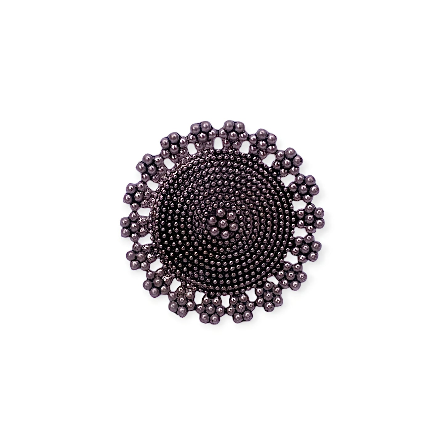 Opal Silver Plated Oxidised Ring