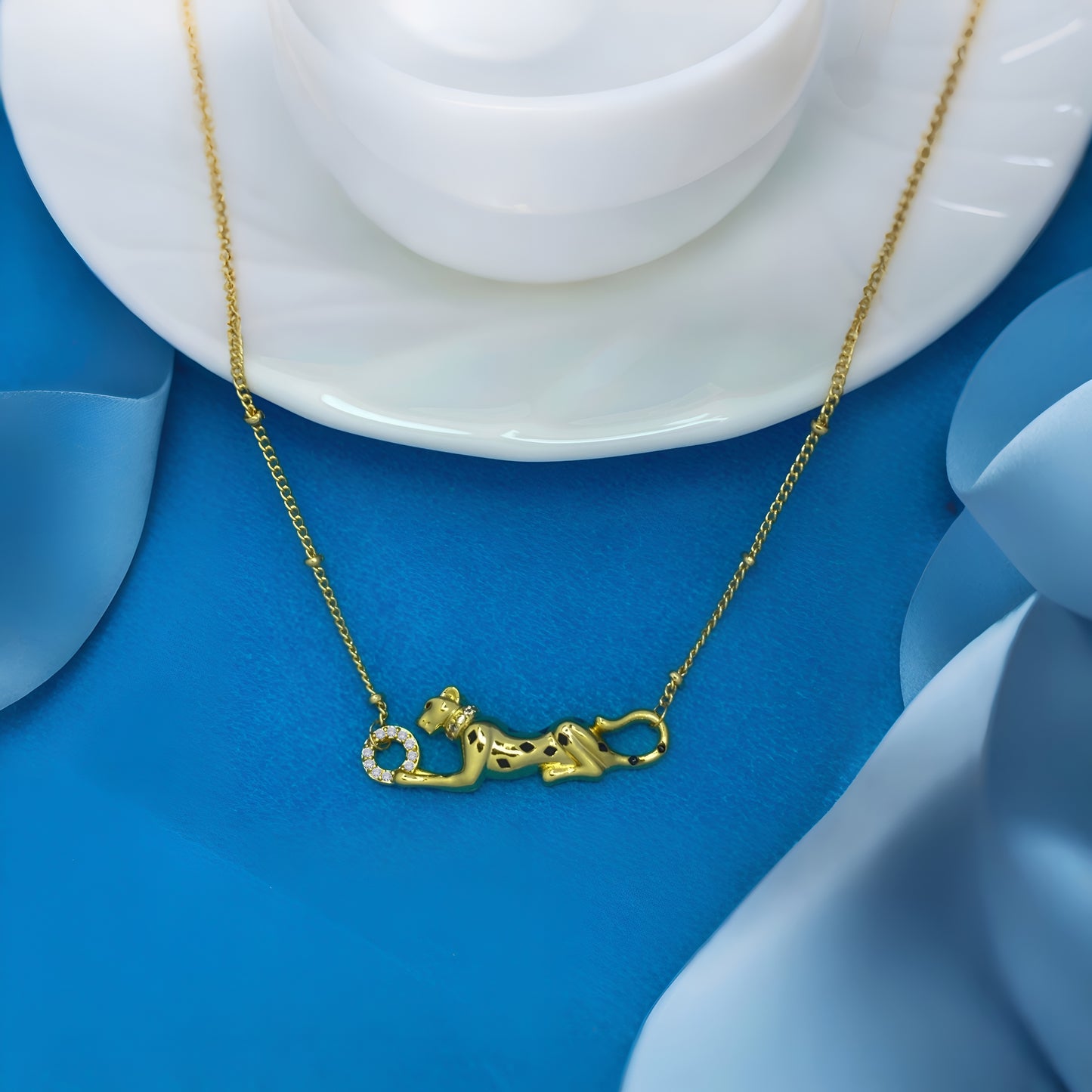 Taylor Swift inspired Gold Plated Panther Chain Pendant with CZ