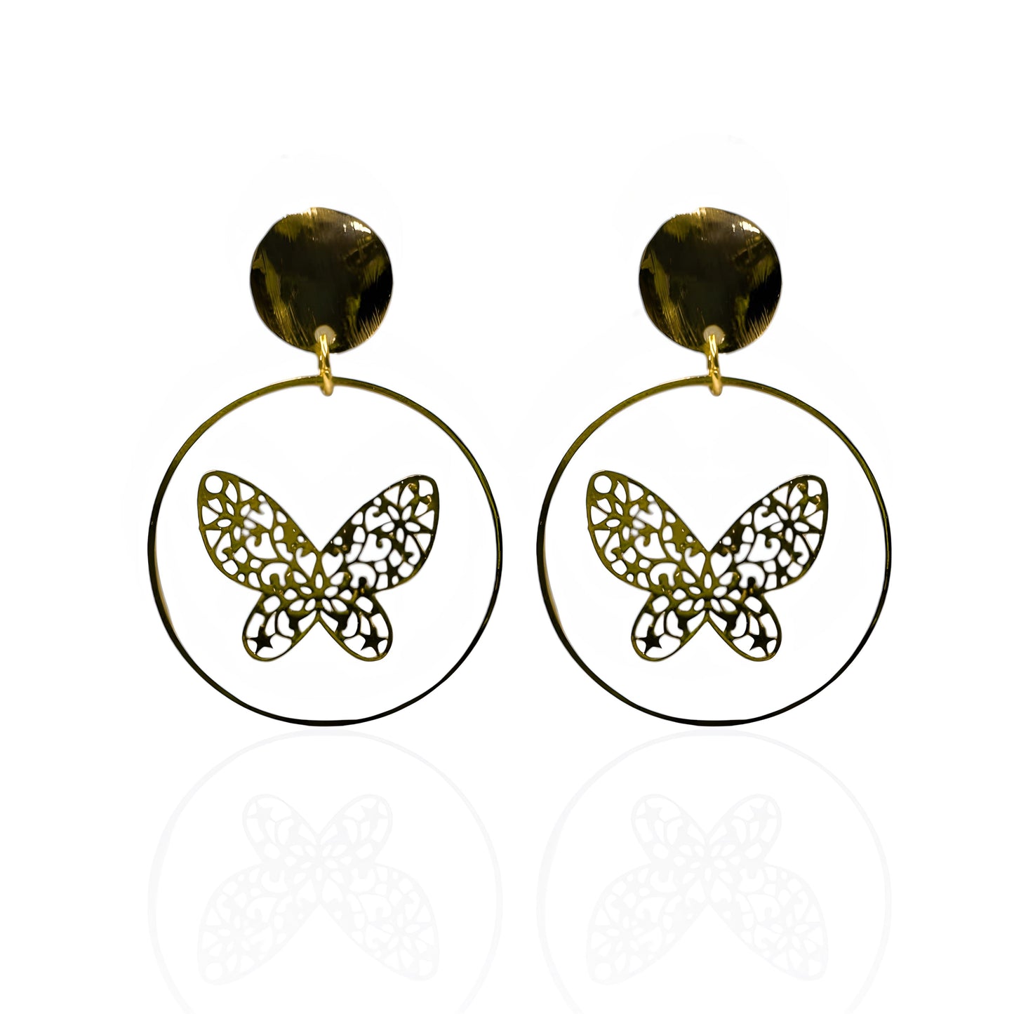 Butterfly Resin Gold Plated Dangler Earrings
