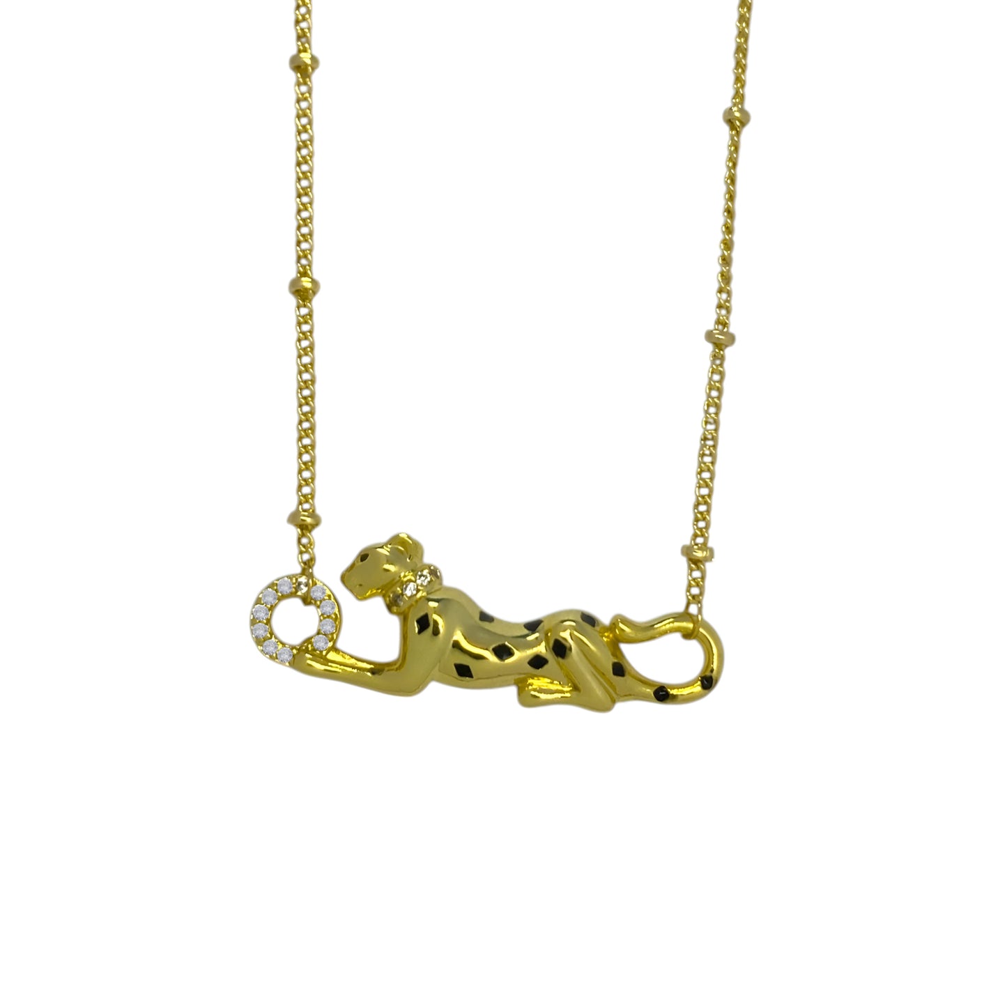Taylor Swift inspired Gold Plated Panther Chain Pendant with CZ