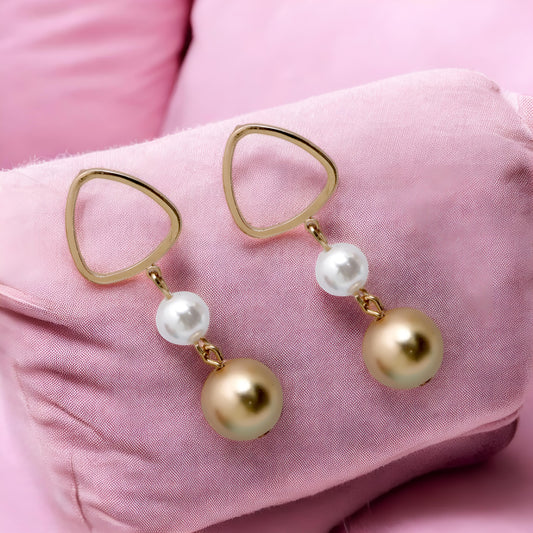Stylish Golden Plated Drop Danglers