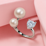 White Gold plated Pearl Stone Ring