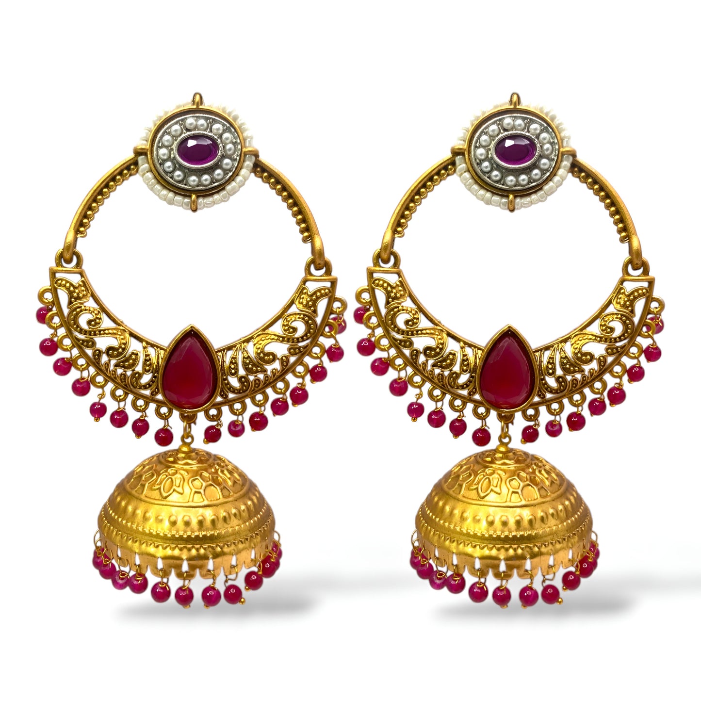 Beautiful Golden Antique Finish Chandbaali Style Jhumki