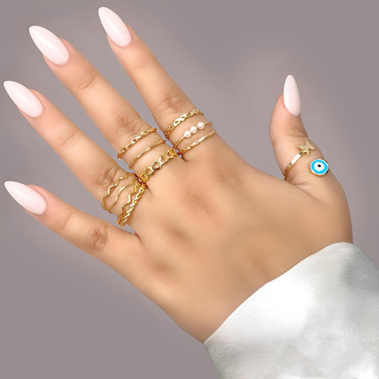 Trendy & Stylish Korean Design 11 pcs Ring Combo Set for Women