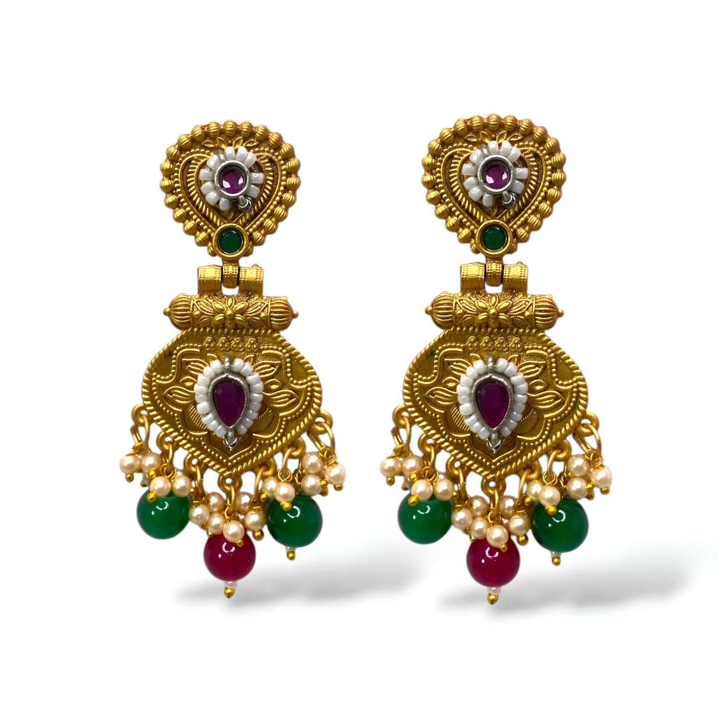 Beautiful Golden Antique Finish Traditional Danglers