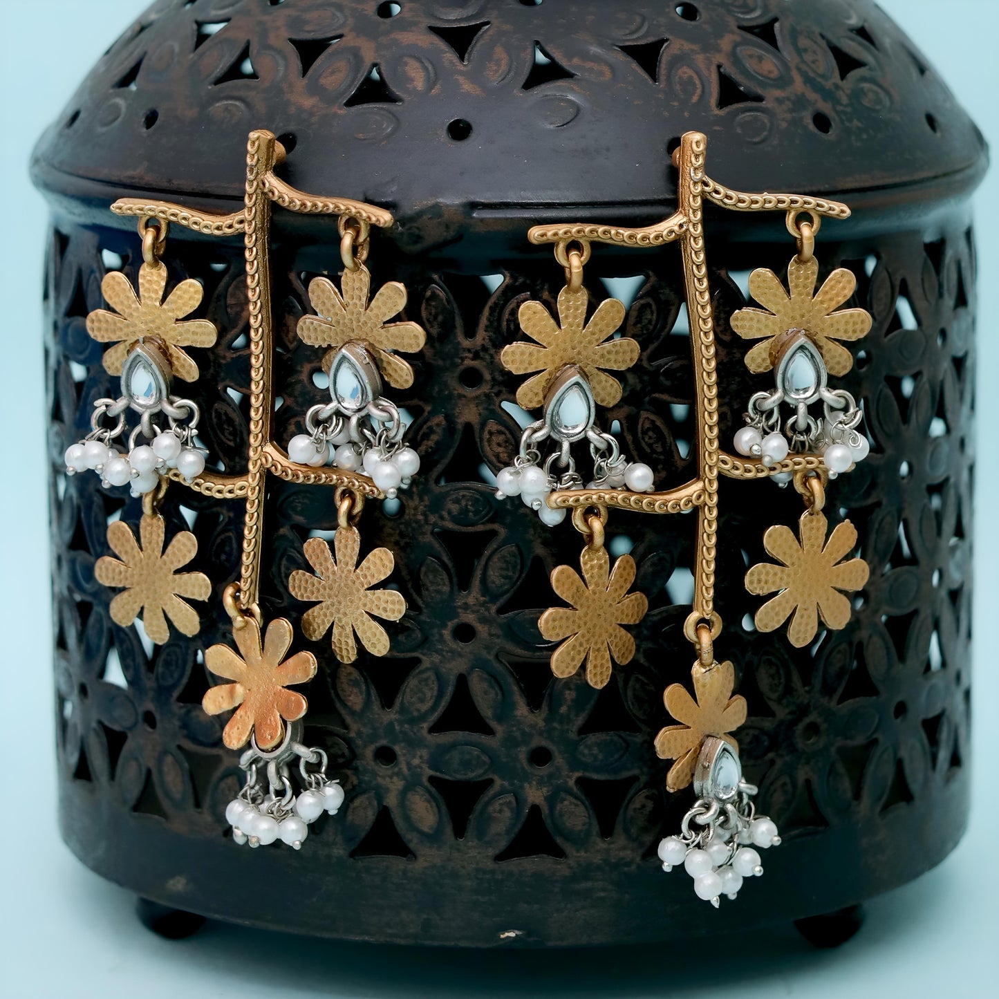 Beautiful Ethnic Antique Gold Finish Danglers