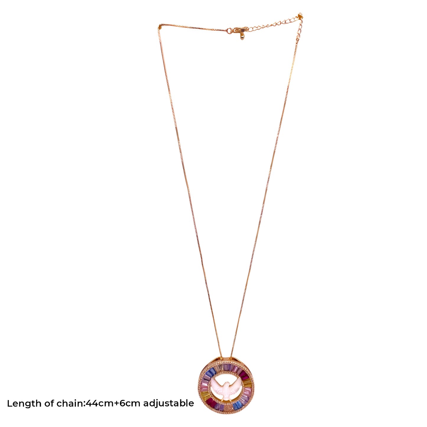 Circle Eagle Chain Pendant with MOP & Colorful