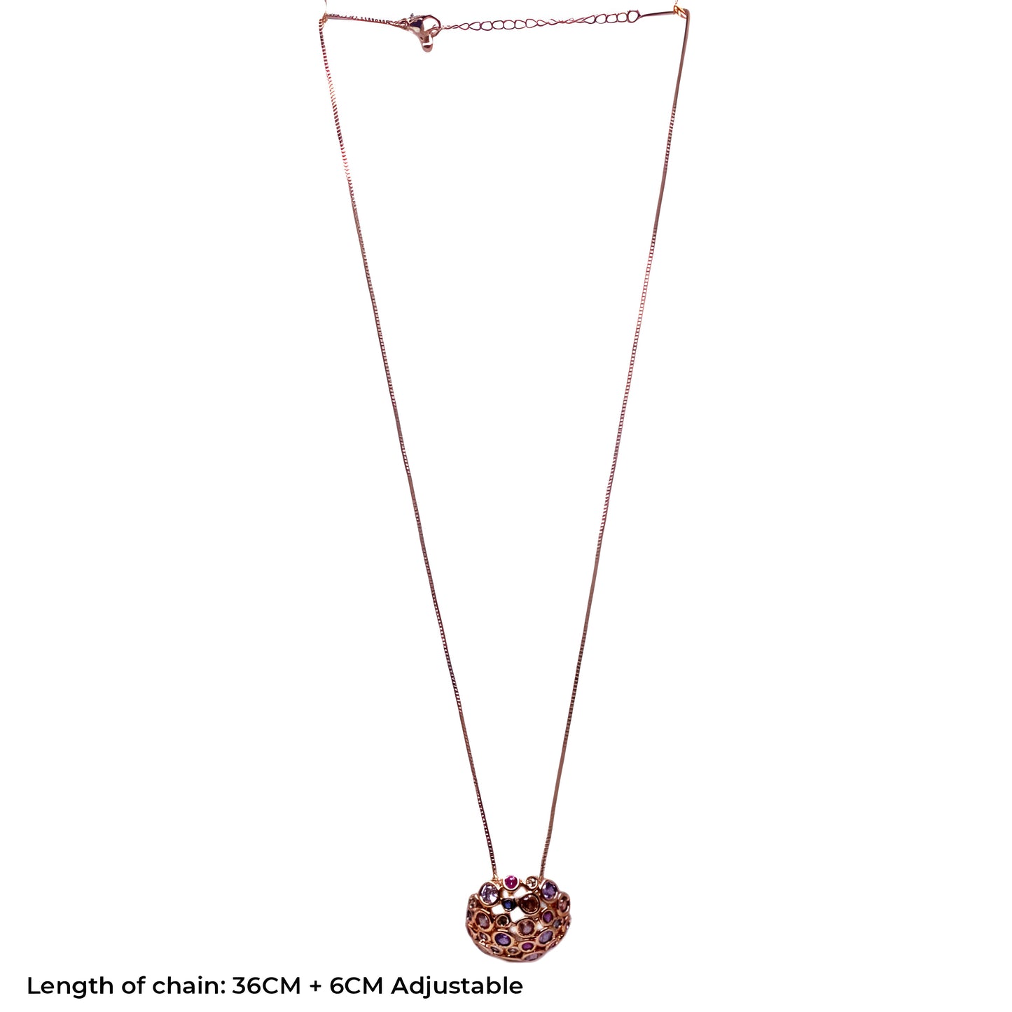 Vibrant Round Stone Chain Pendant