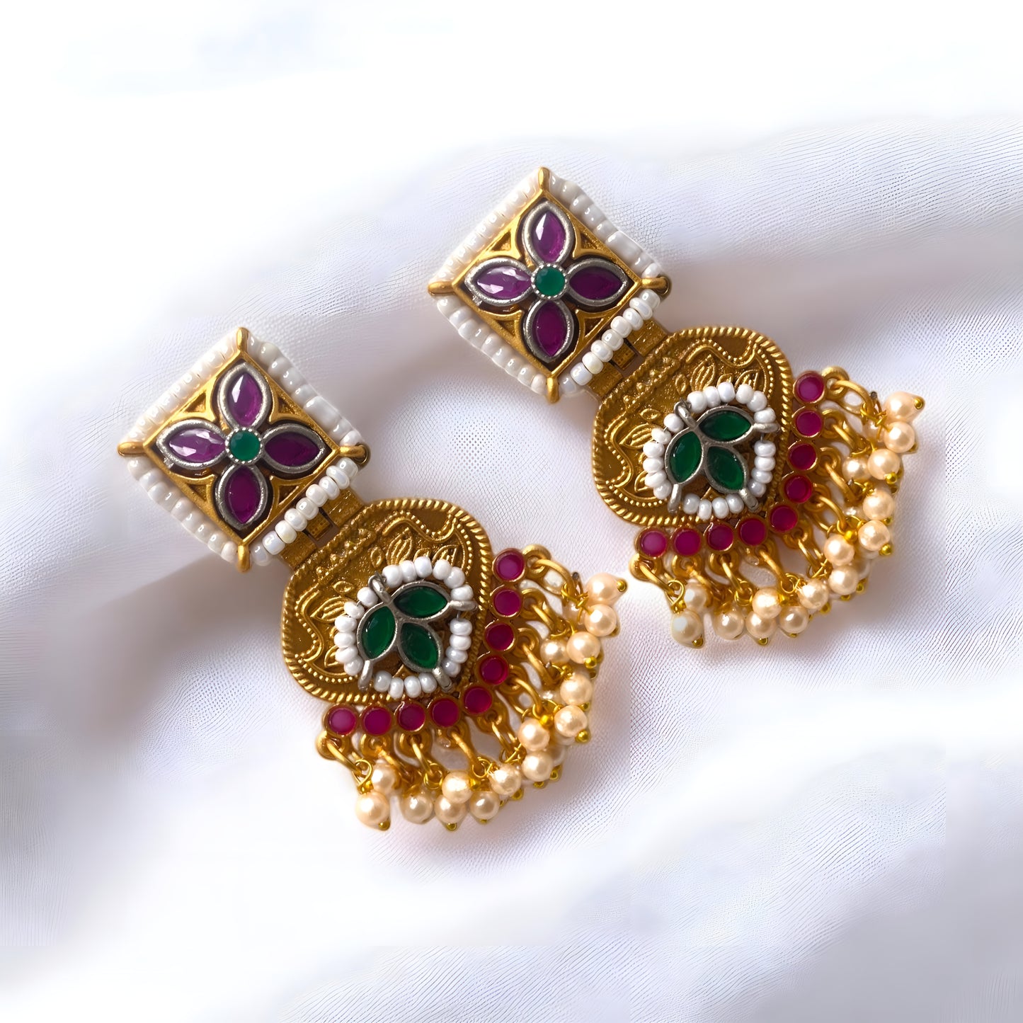 Beautiful Gold Toned Danglers with Eye Catching