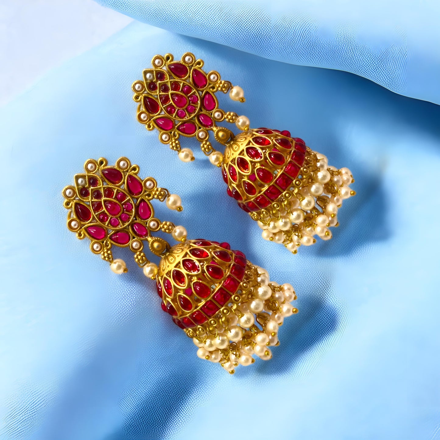 Beautiful Golden Anique Finish Jhumki