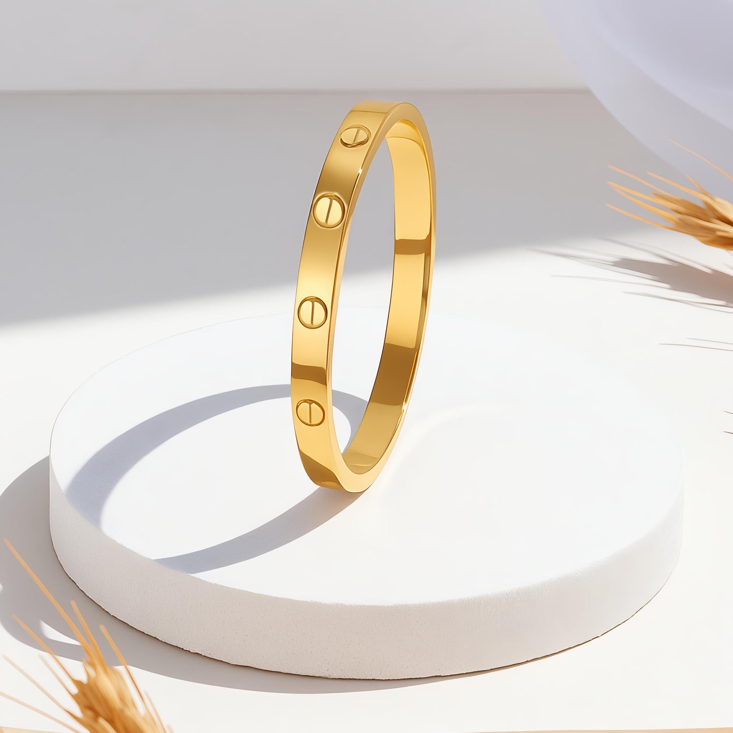 Stylish Anti Tarnish Stainless Steel Gold Plated Kada Bracelet by Vatiyaana Jewels