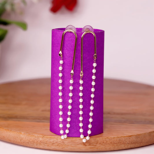 Beautiful Long Pearls Hanging Earrings FOR WOMEN