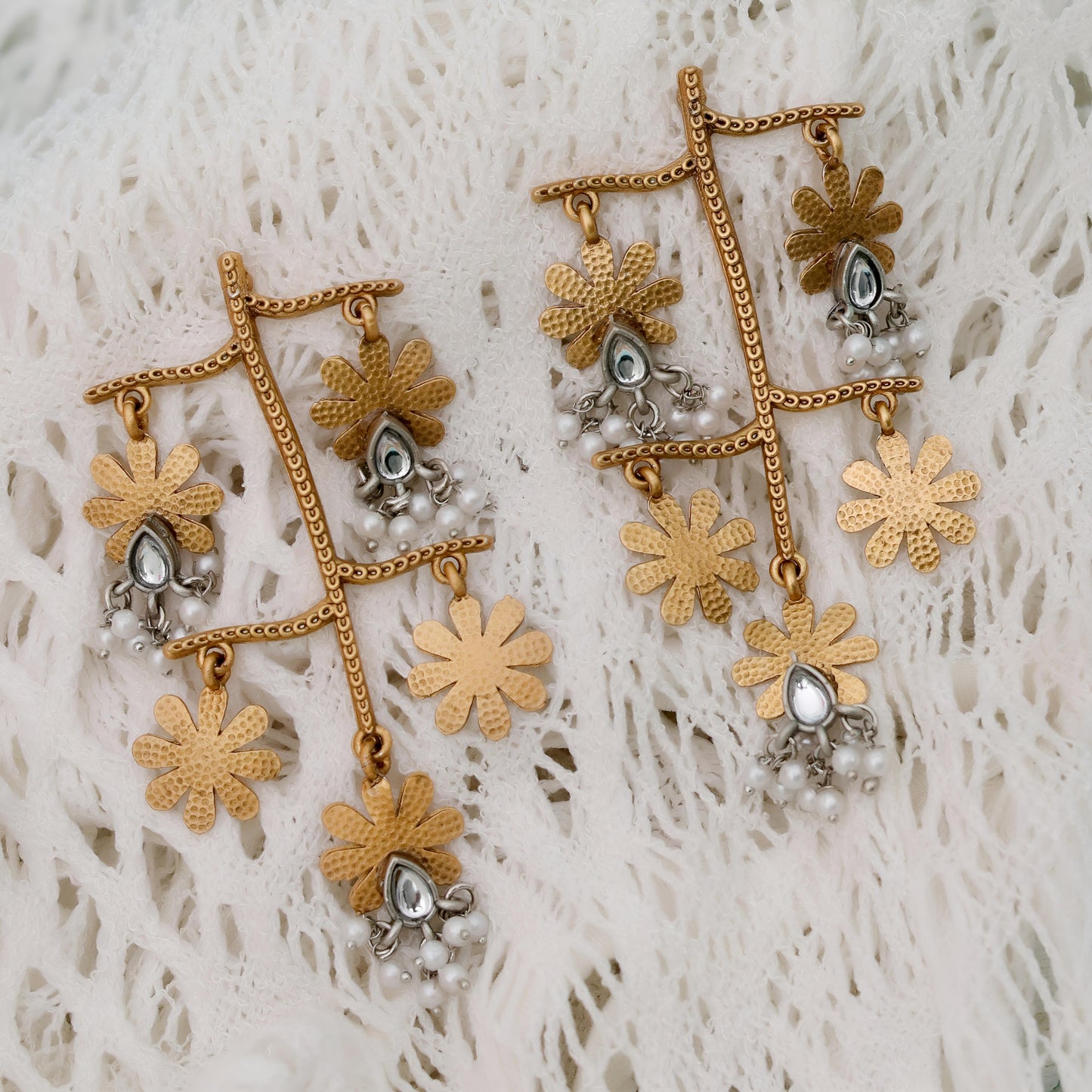 Beautiful Ethnic Antique Gold Finish Danglers