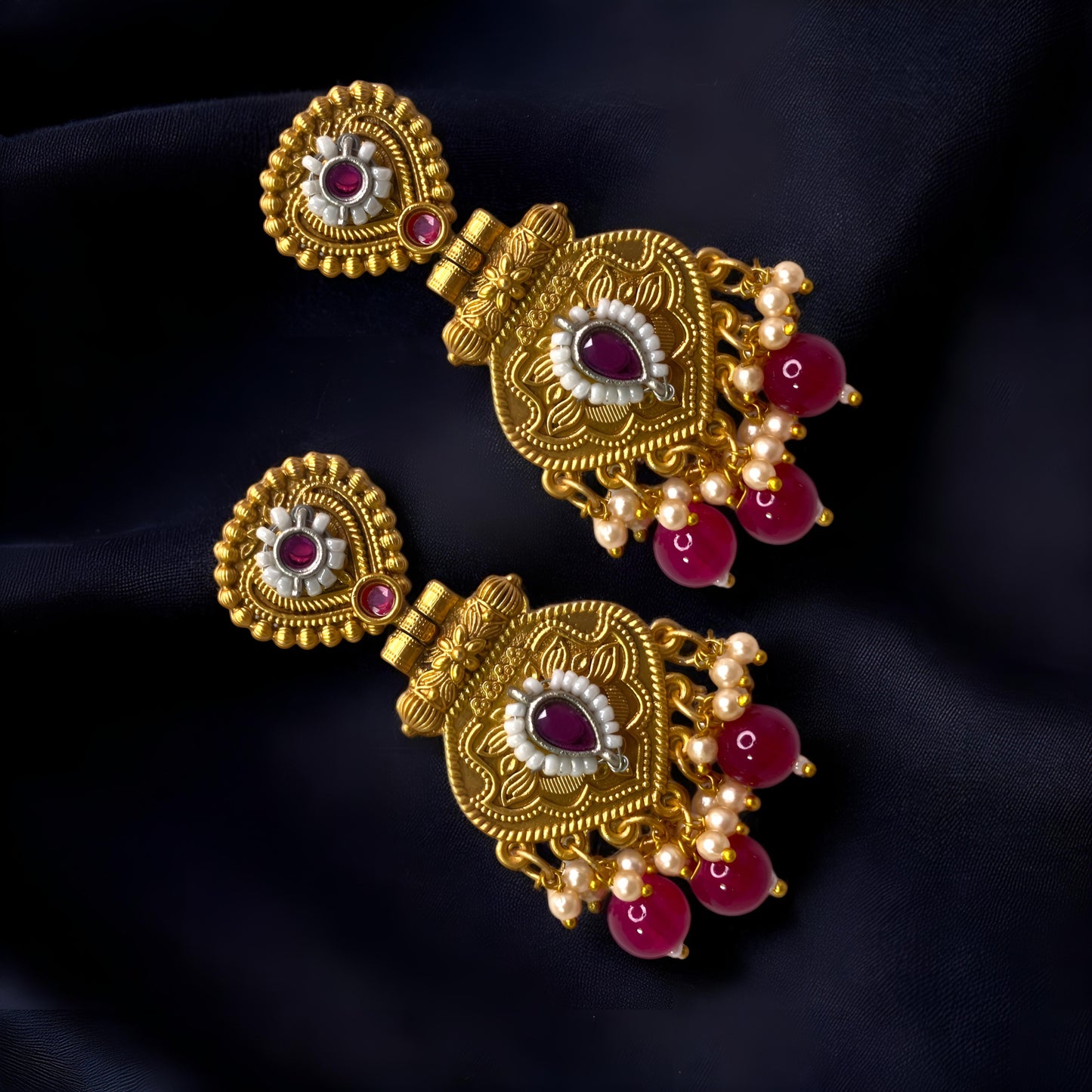 Beautiful Golden Antique Finish Traditional Danglers