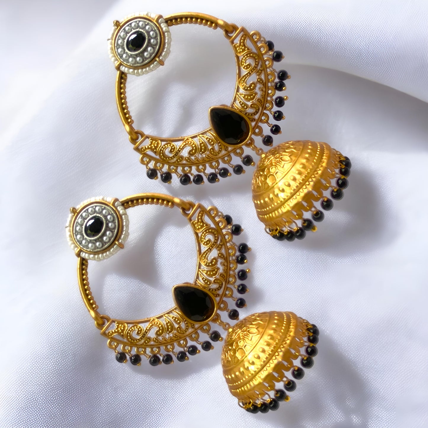 Beautiful Golden Antique Finish Chandbaali Style Jhumki