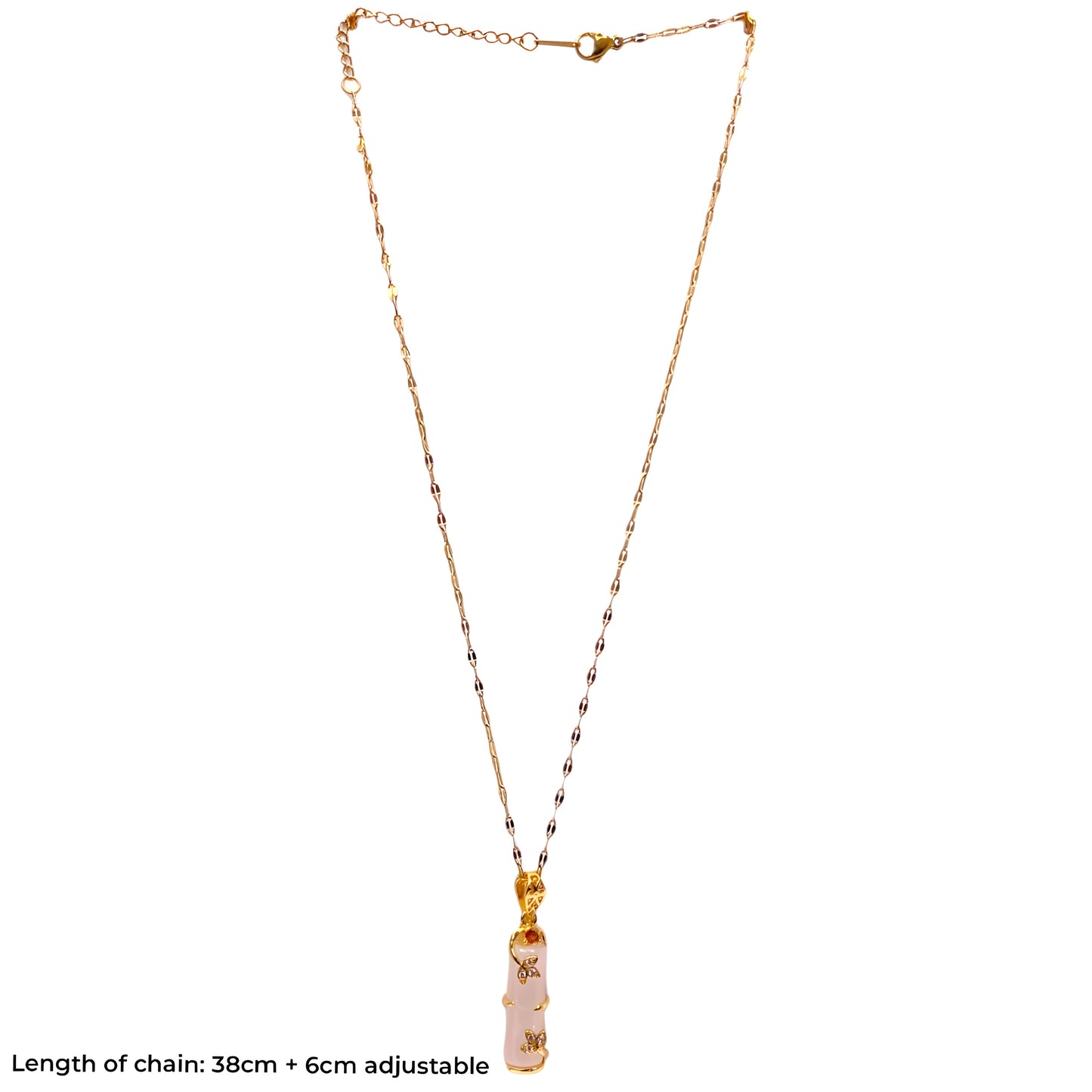 Natural White Jade Bamboo Chain Pendant