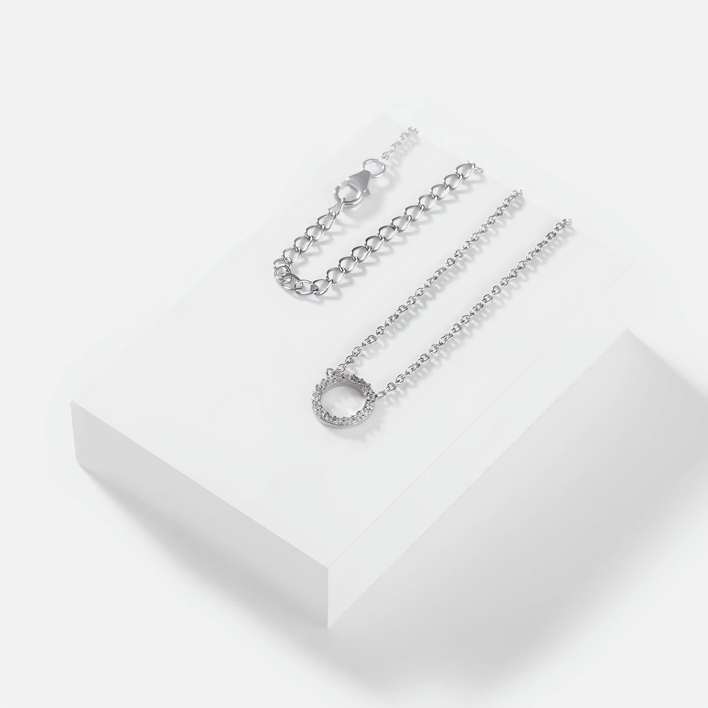 Dainty Silver-Plated Hollow Round Pendant