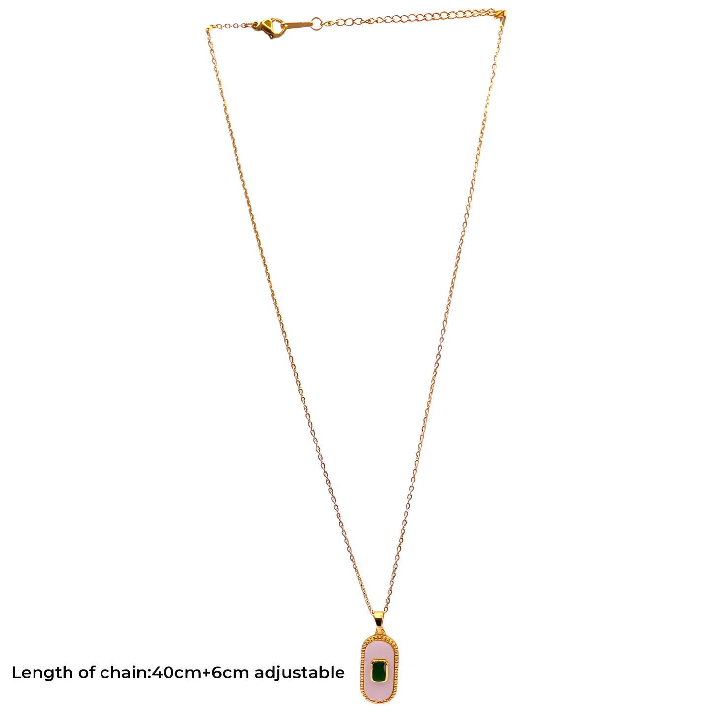 Handcrafted Green Stone Women’s Chain Pendant