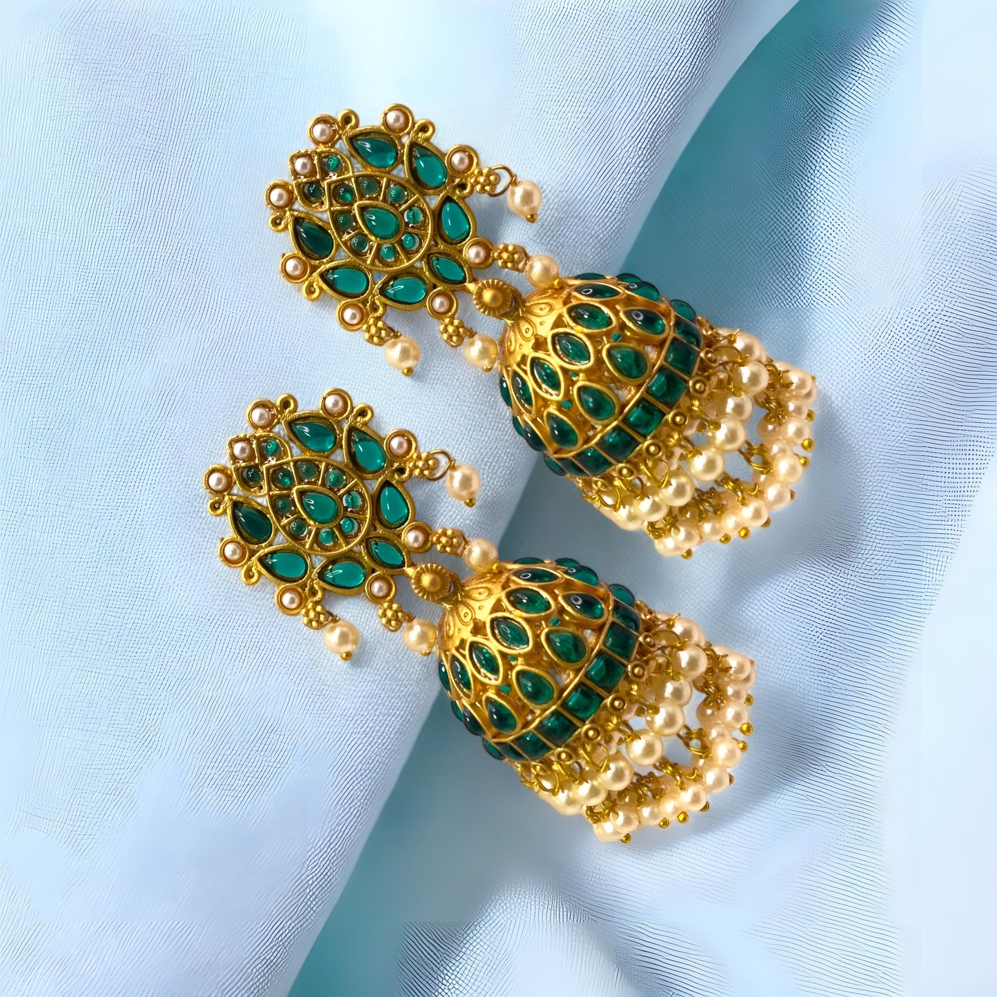 Beautiful Golden Anique Finish Jhumki