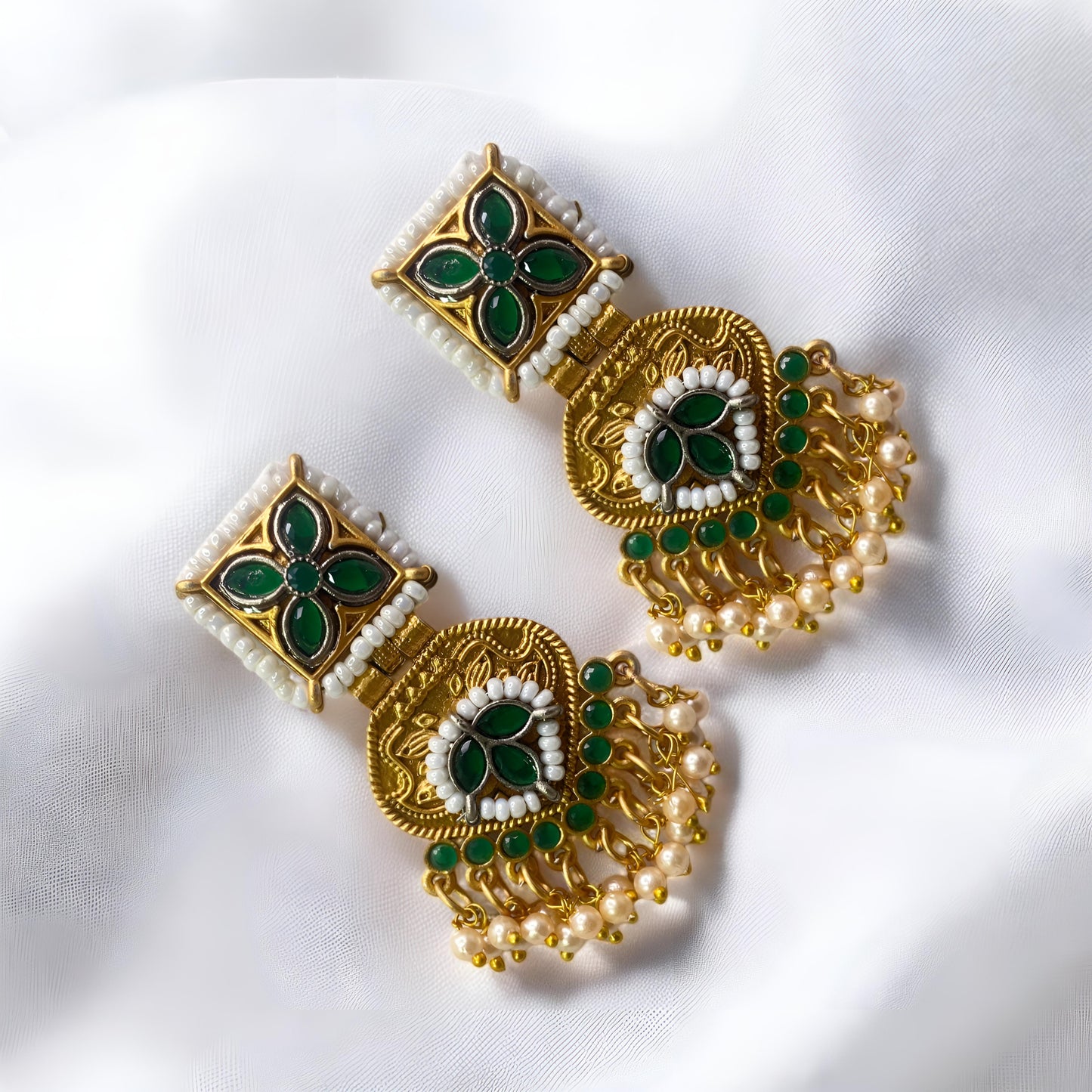 Beautiful Gold Toned Danglers with Eye Catching