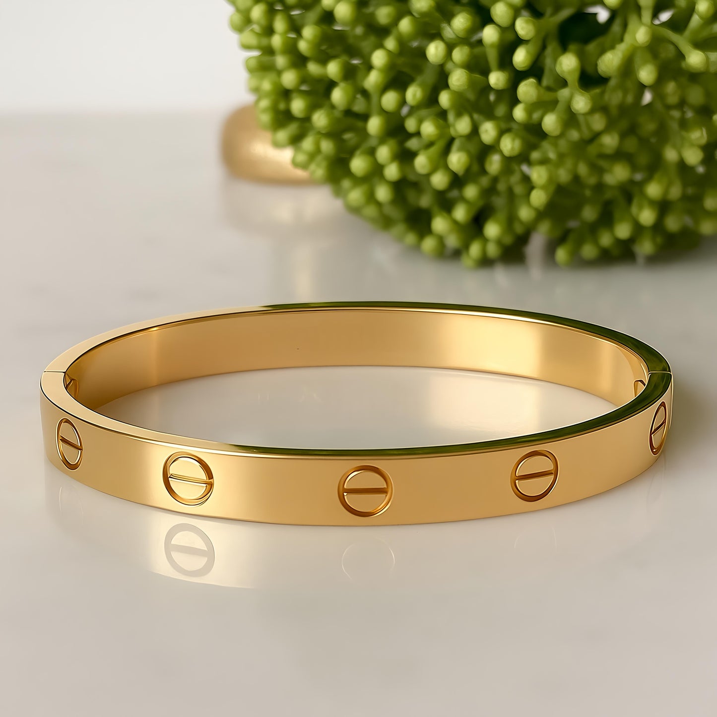 Stylish Anti Tarnish Stainless Steel Gold Plated Kada Bracelet by Vatiyaana Jewels