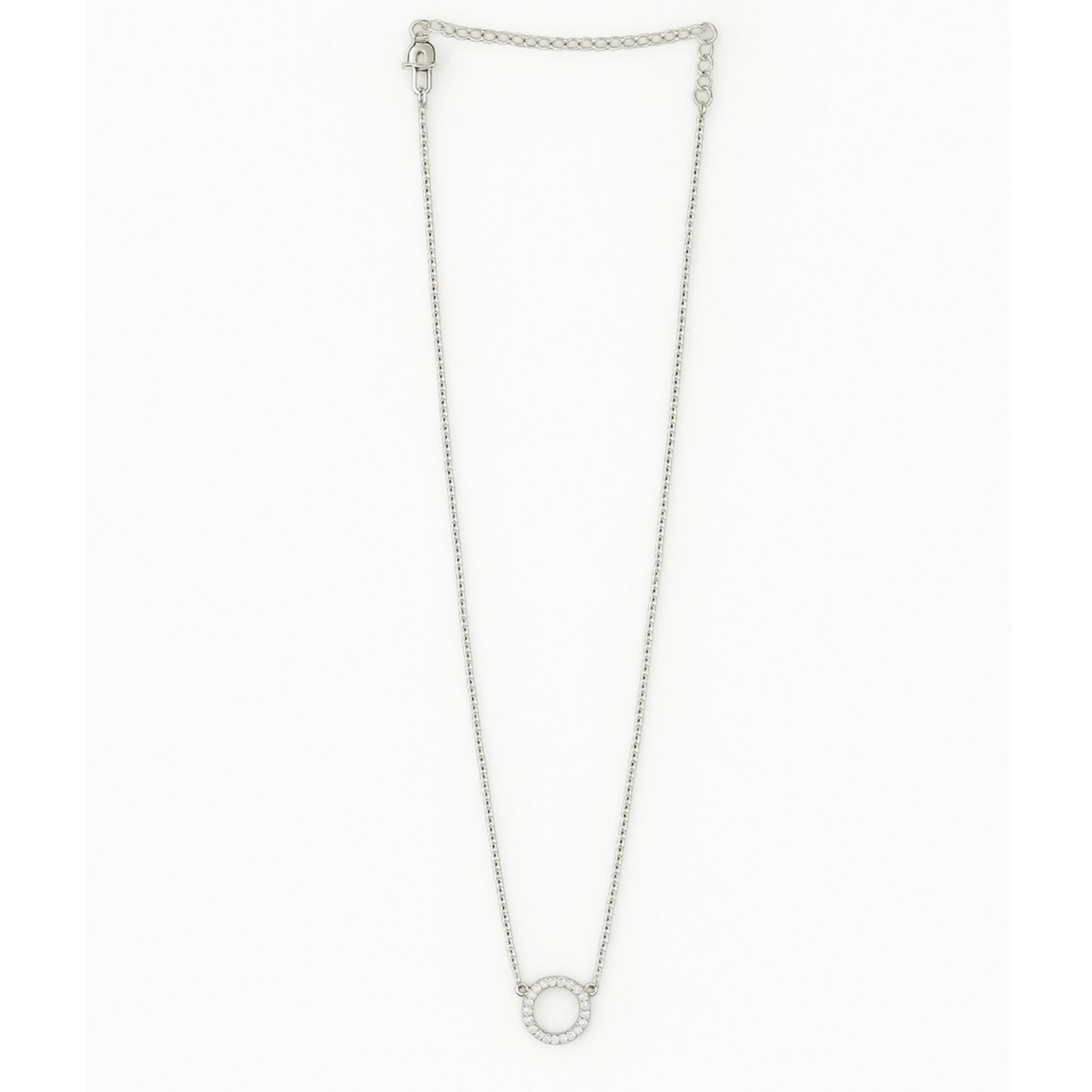 Dainty Silver-Plated Hollow Round Pendant