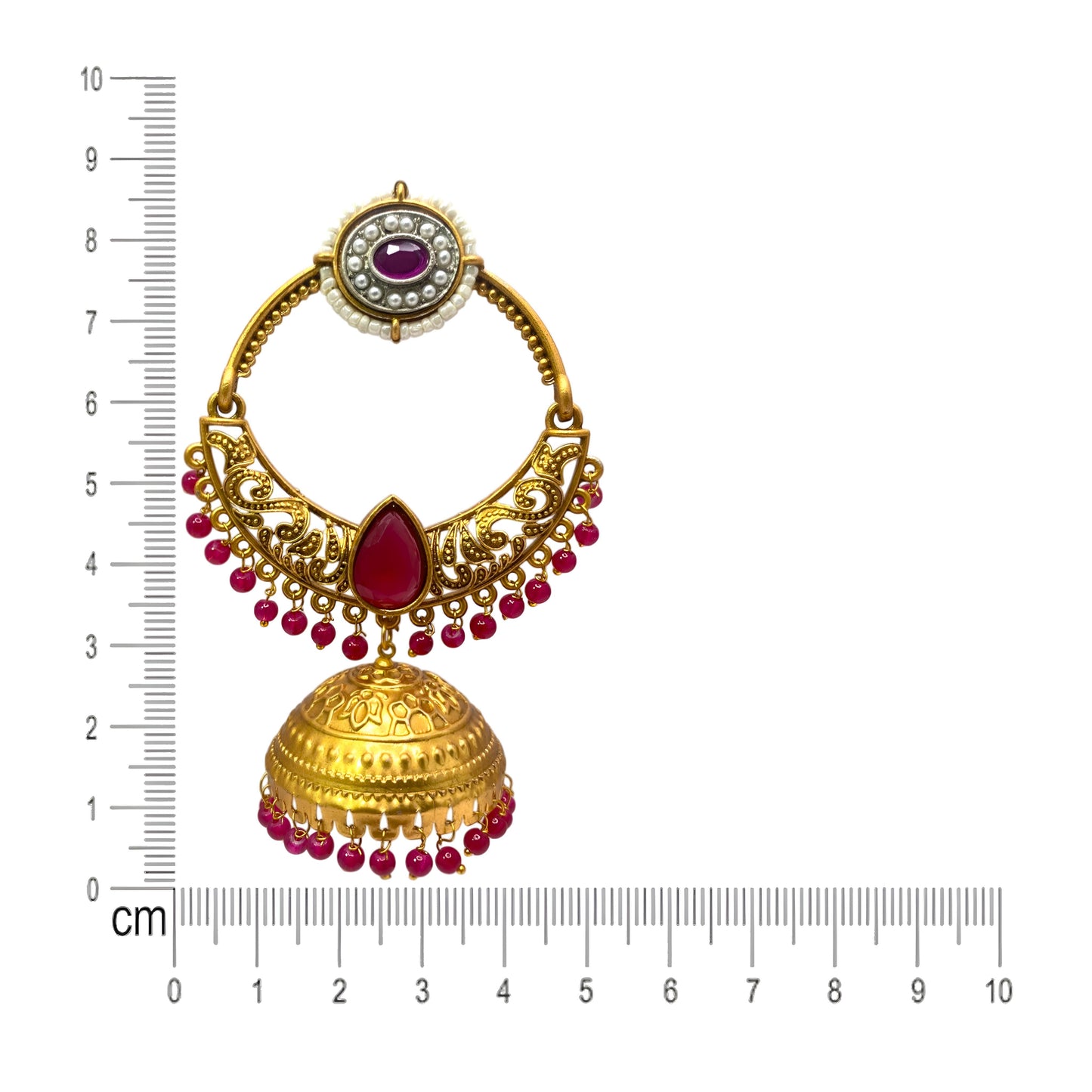 Beautiful Golden Antique Finish Chandbaali Style Jhumki