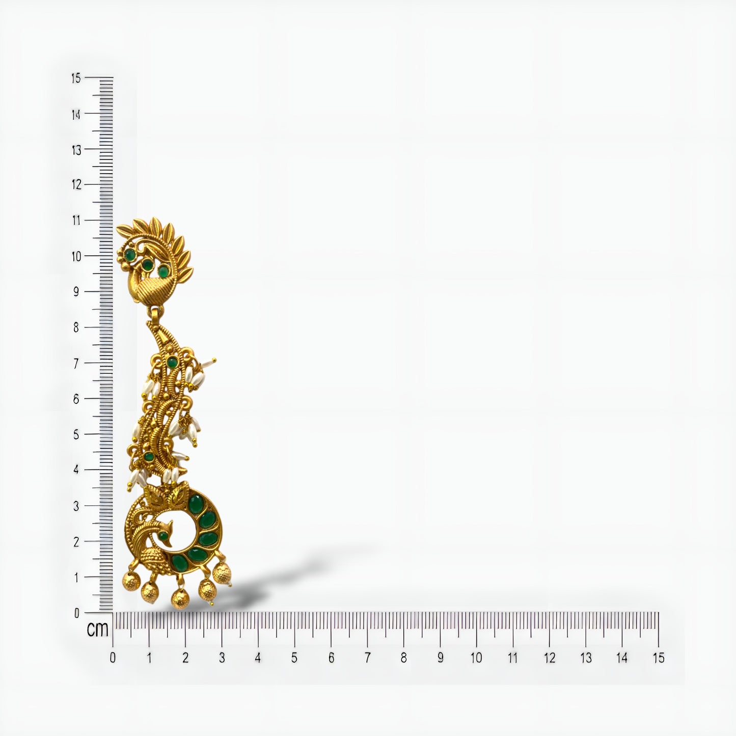 Peacock Design High Quality Antique Golden Finish Danglers