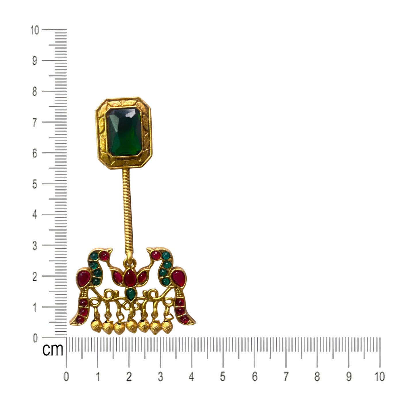 Beautiful Antique Gold Finish Peacock Design Danglers
