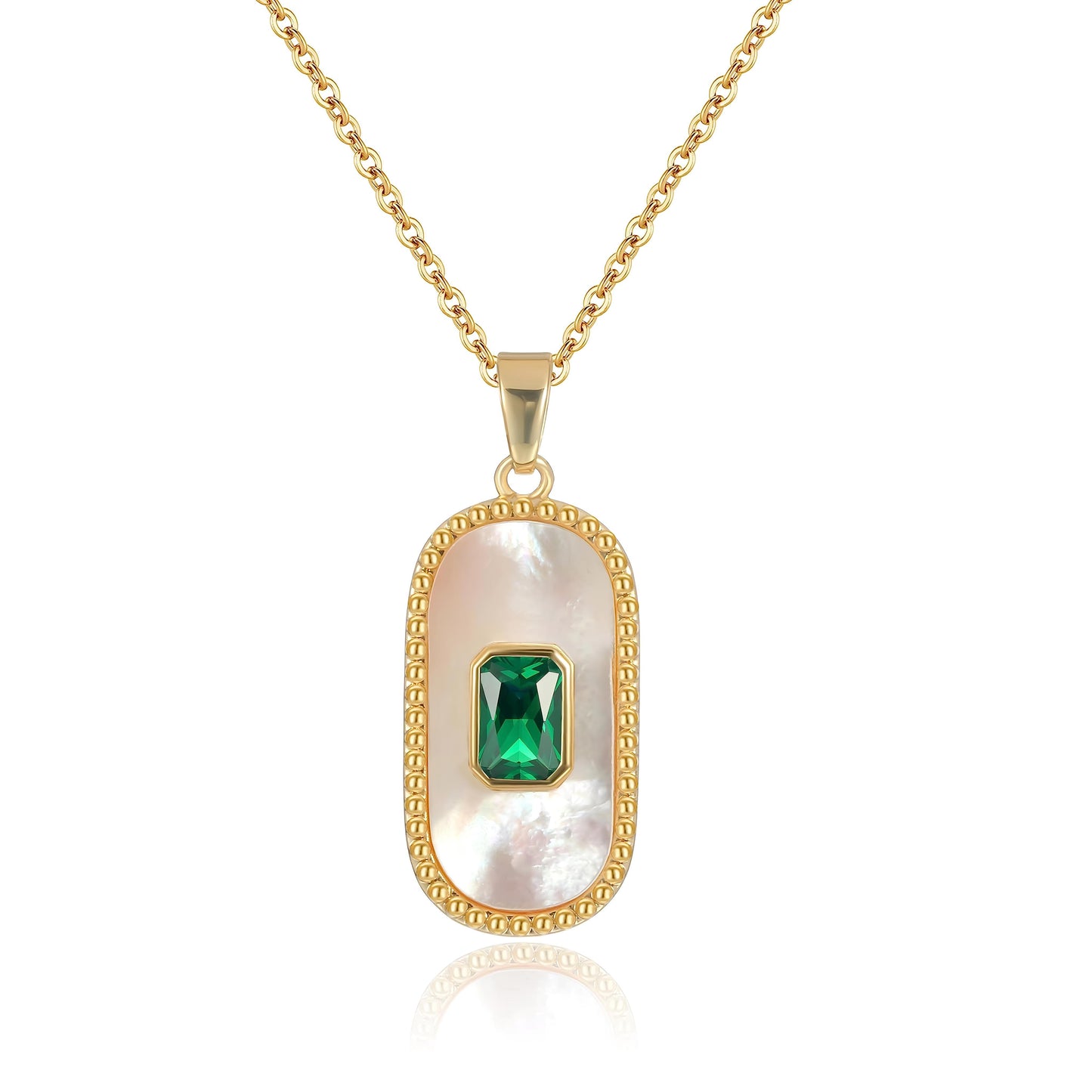 Handcrafted Green Stone Women’s Chain Pendant