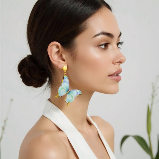 Danglers with Silk Organza Butterfly BY VATIYAANA