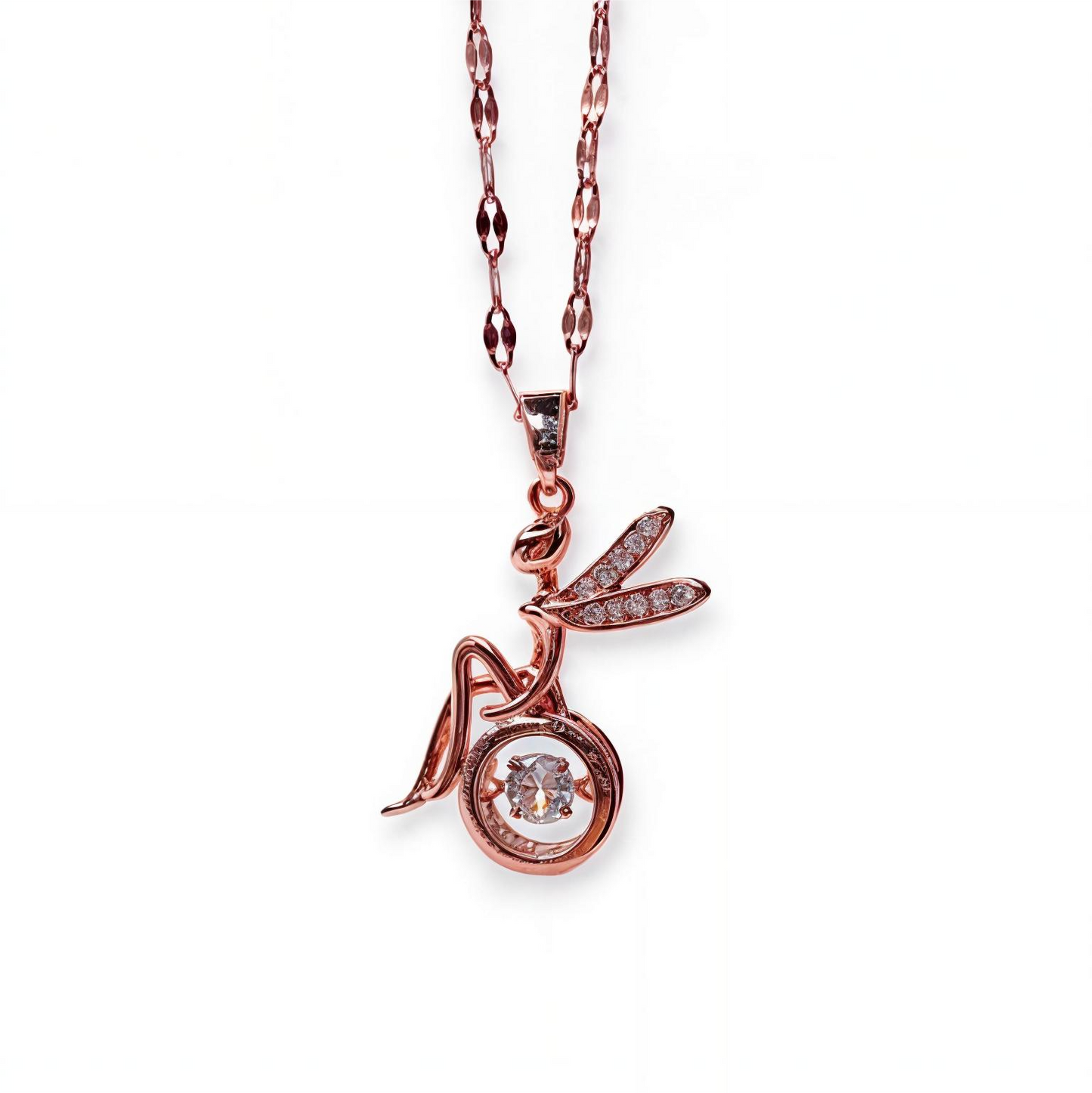 Beautiful Angel Fairy on Earth With Dancing Stone Pendant