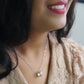 Silver Plated Donut Chain Pendant with CZ