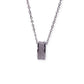 Silver Plated Donut Chain Pendant with CZ