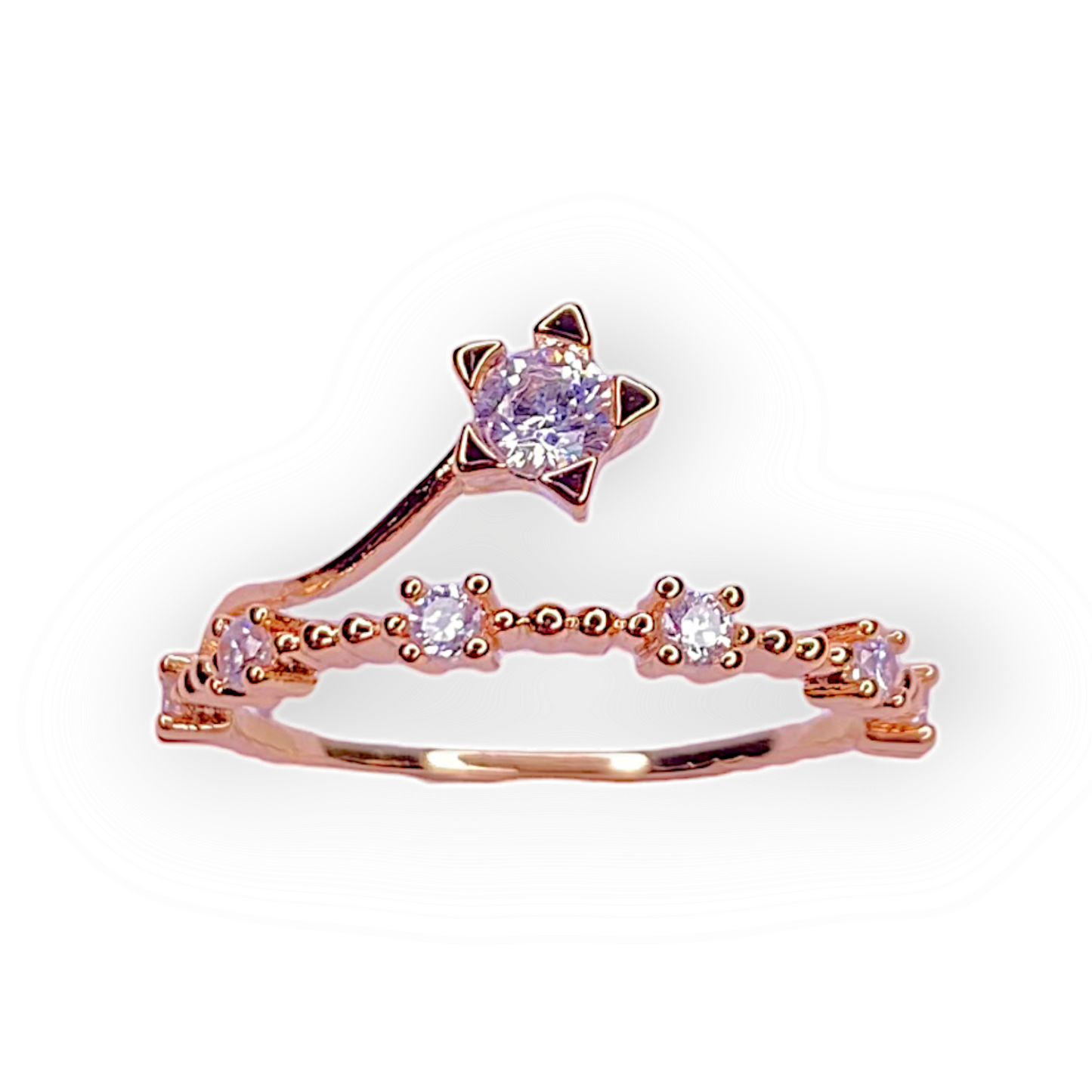 Lily Rosary Ring, Gold plated