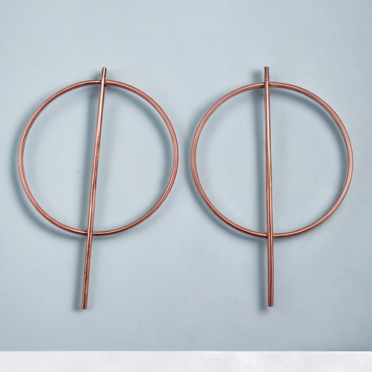Golden Round Geometric Earrings