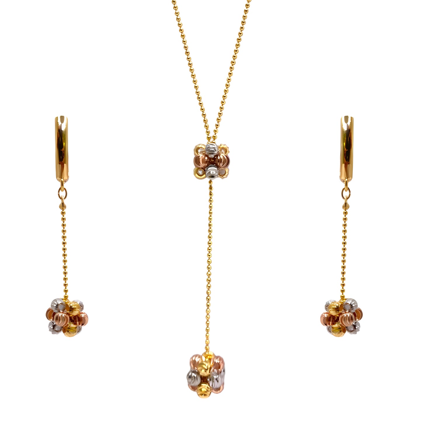 Unique Pendant Set with Golden Look Ball
