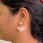 Pink Floral Drop Earrings with Pearl