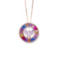 Circle Eagle Chain Pendant with MOP & Colorful