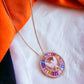 Circle Eagle Chain Pendant with MOP & Colorful