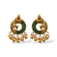 Beautiful Golden Antique Oxidised Round Peacock Design Earrings