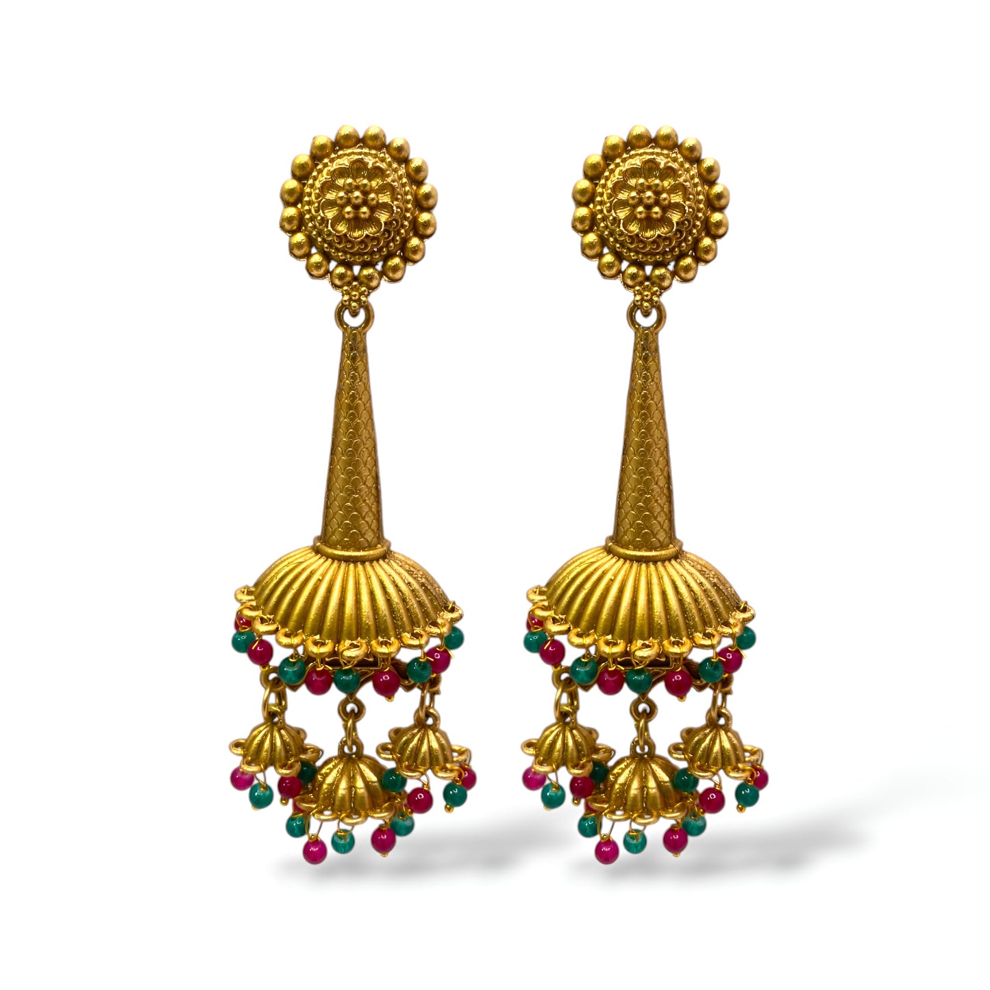 Beautiful Traditional Golden Antique Finish Jhumki