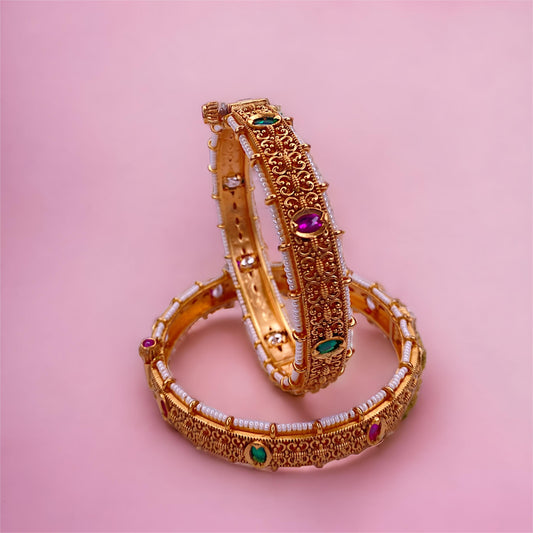 Adjustable Bangle Set Gold Plated