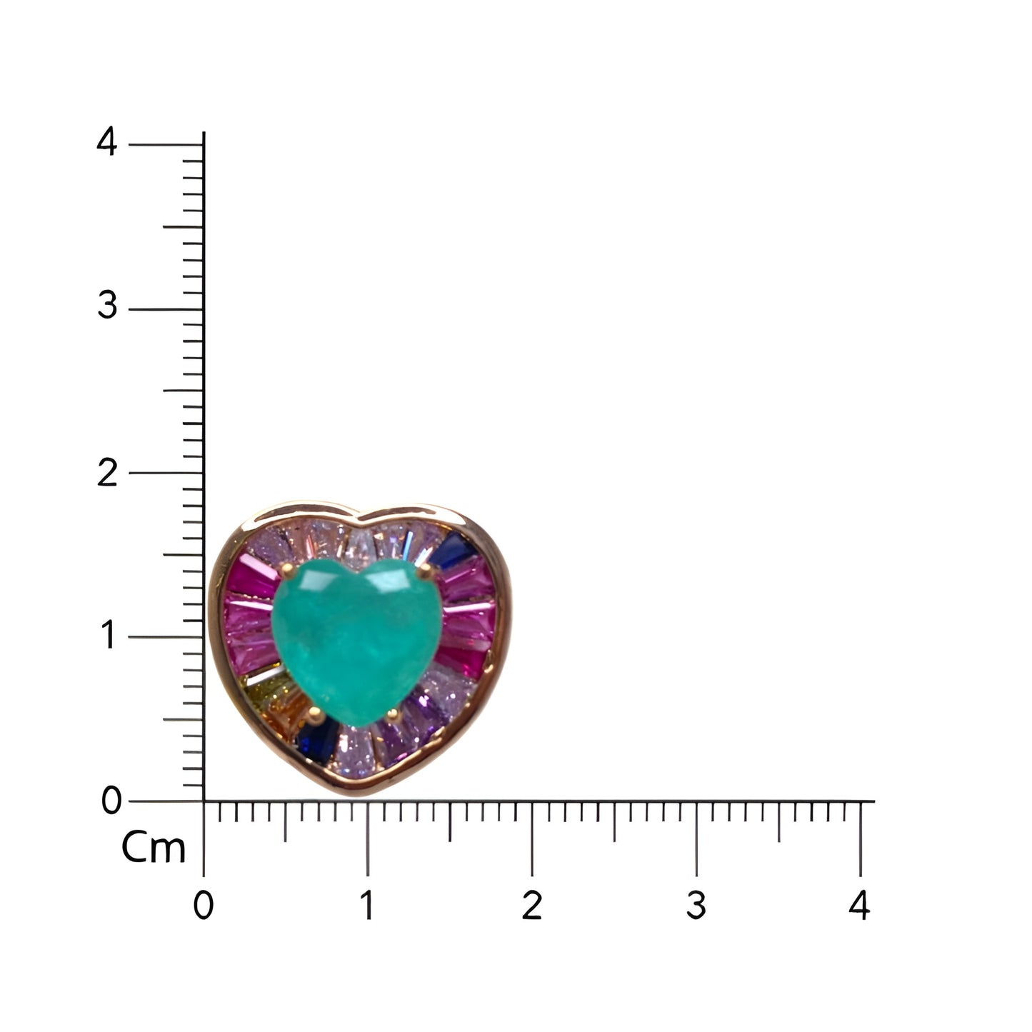 Heart Shaped Pendant Set with Aqua Colour