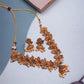 Gold Toned Choker Necklace Set with Earrings for Women