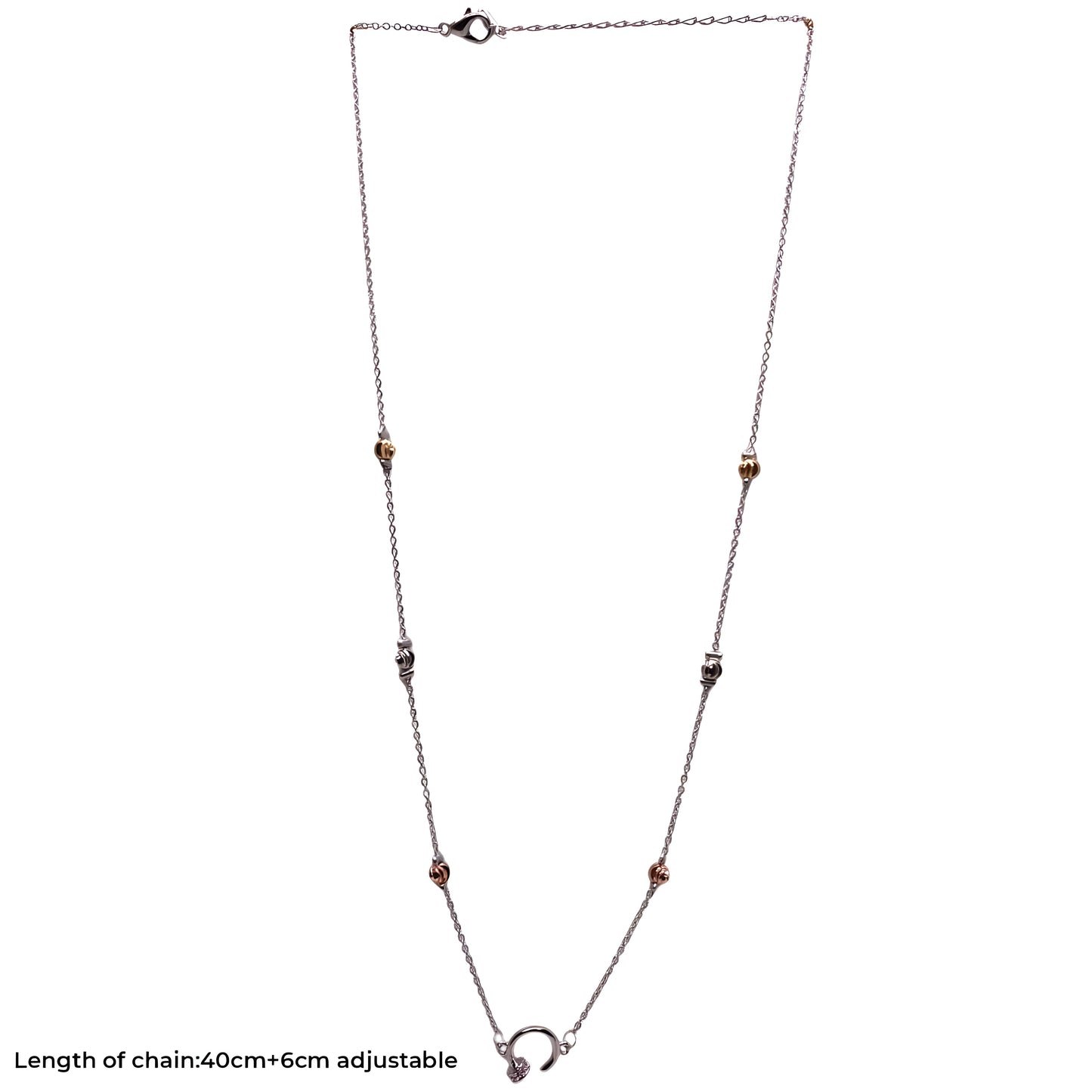 Silver Plated Chain Pendant Ball Beads with CZ Circle