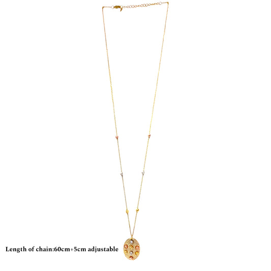 Pendant Set with Gold Ball Beads and CZ