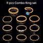 Trendy & Stylish Korean Design 11 pcs Ring Combo Set for Women