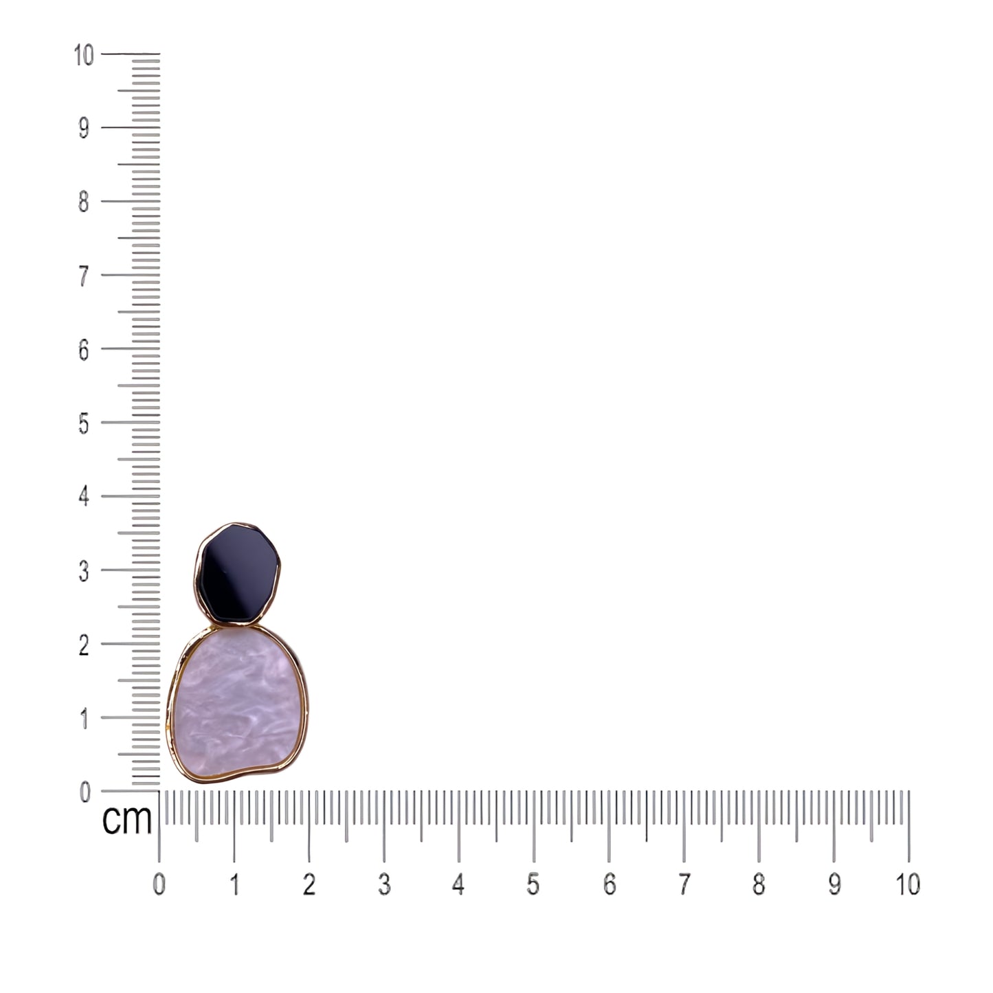 Black & Baby Pink Enamel Earrings