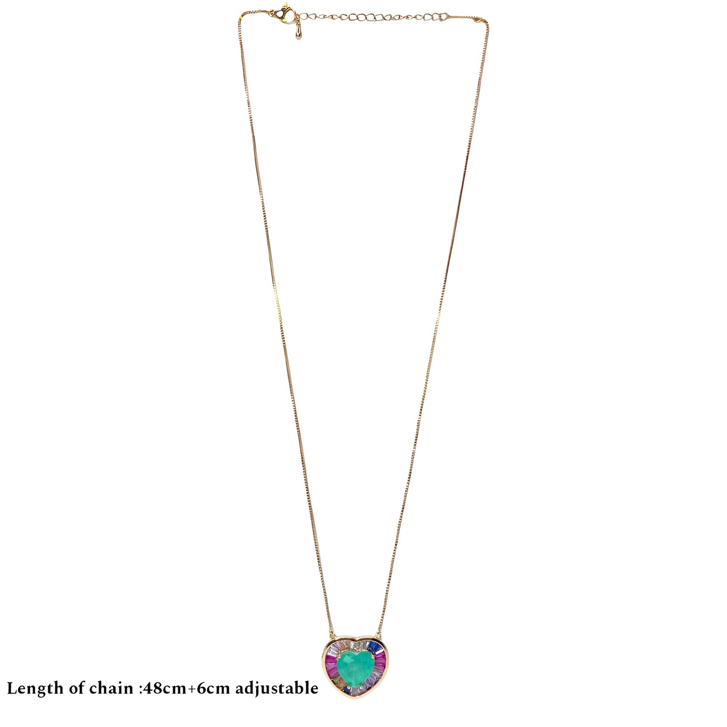 Heart Shaped Pendant Set with Aqua Colour